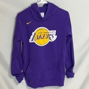 Nike NBA Los Angeles Lakers Pull Over Hoodie Purple and Yellow, Kids Size L